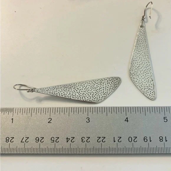 Silpada Textured Sterling Silver Geometric Earrings W1161 - Picture 11 of 11